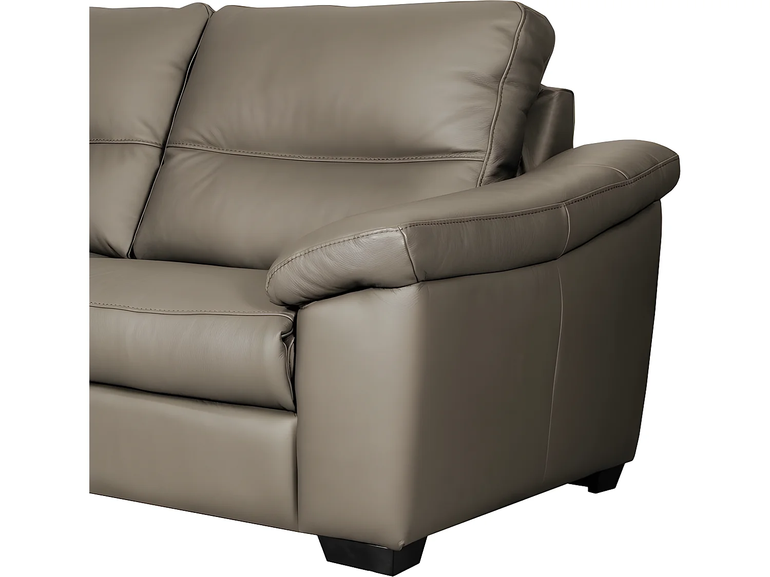 Canapé 2 places en 100% tout cuir épais italien vachette HAMBOURG, couleur taupe