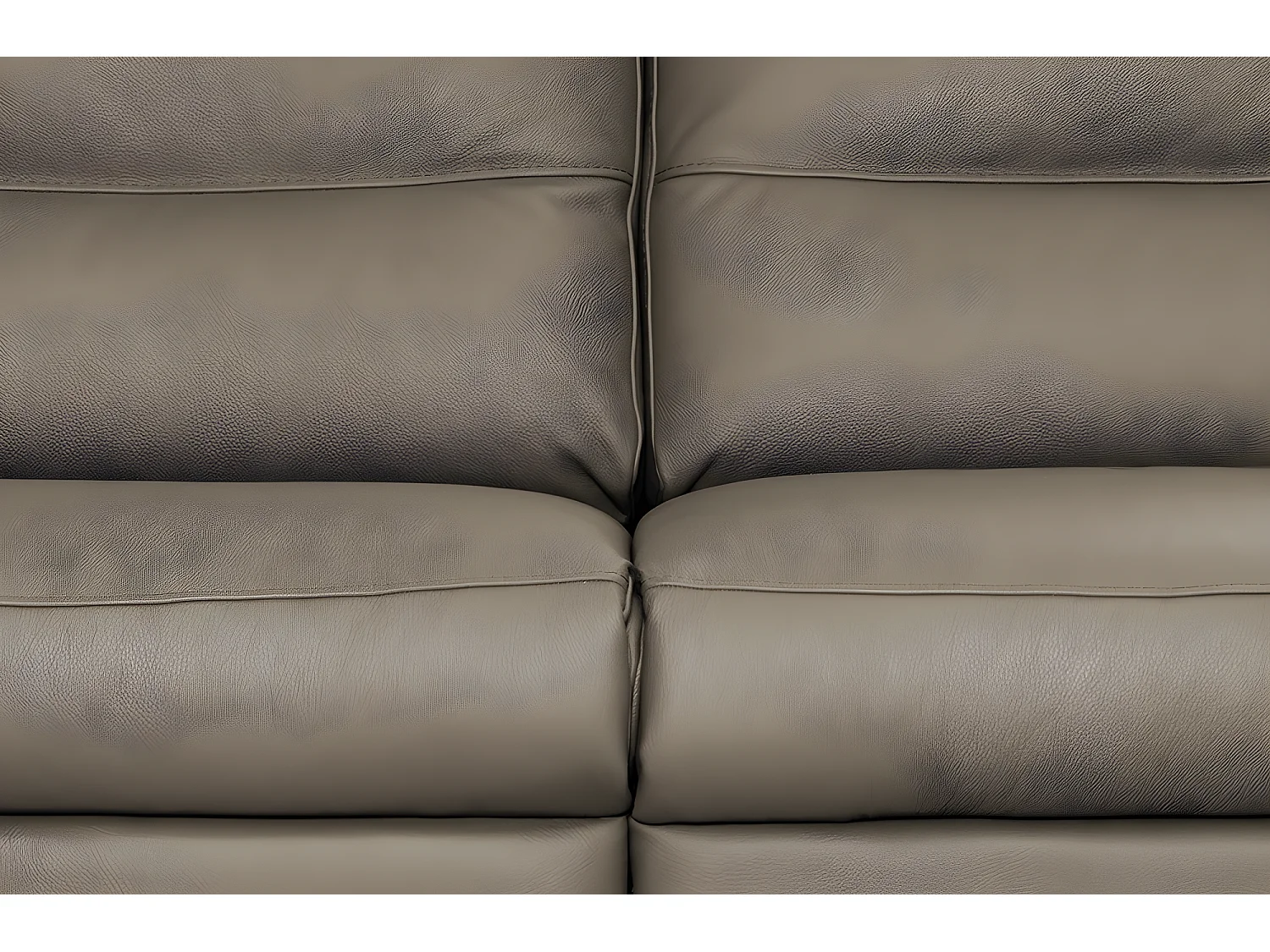 Canapé 2 places en 100% tout cuir épais italien vachette HAMBOURG, couleur taupe