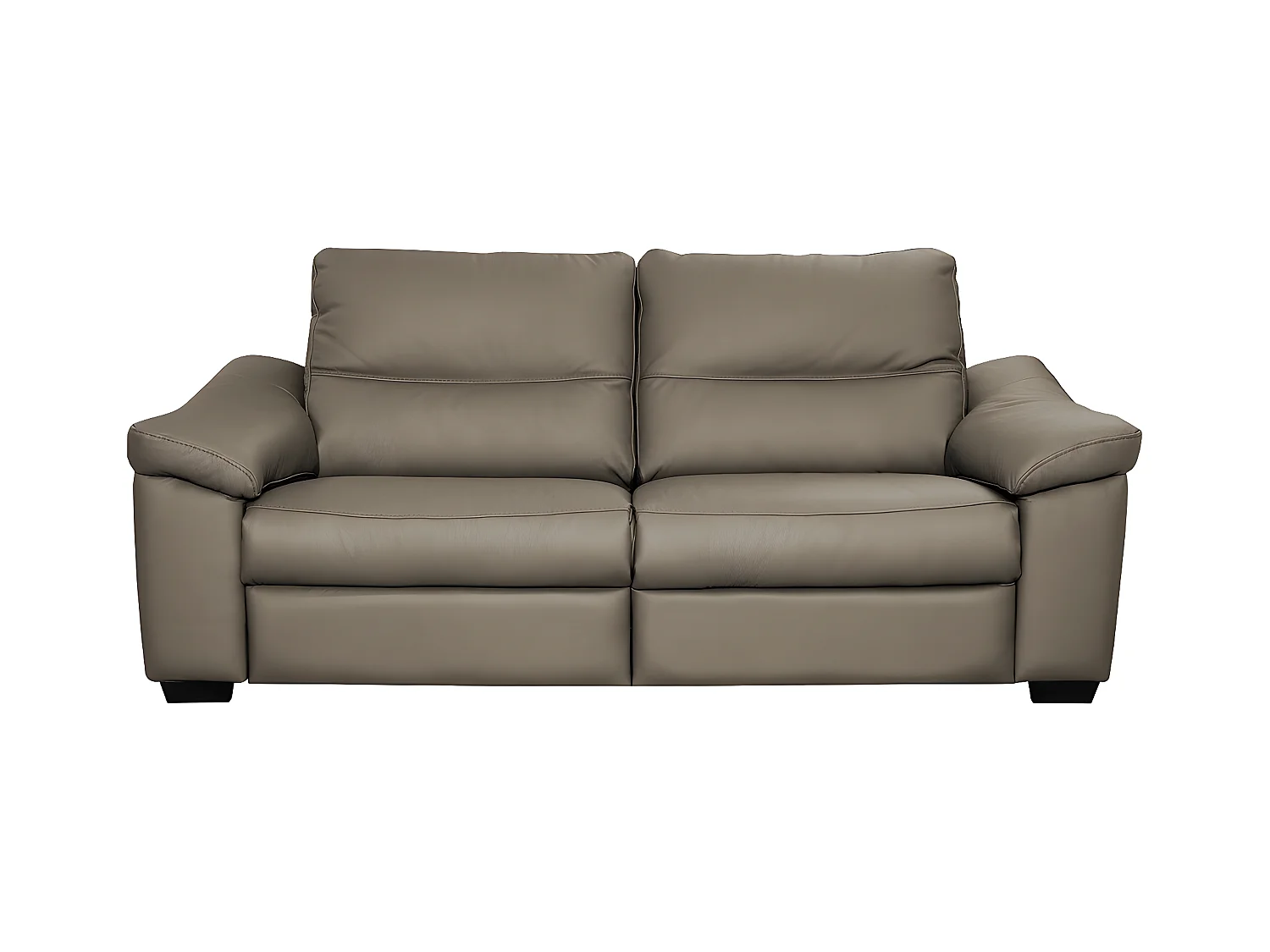 Canapé 3 places en 100% tout cuir épais italien vachette HAMBOURG, couleur taupe