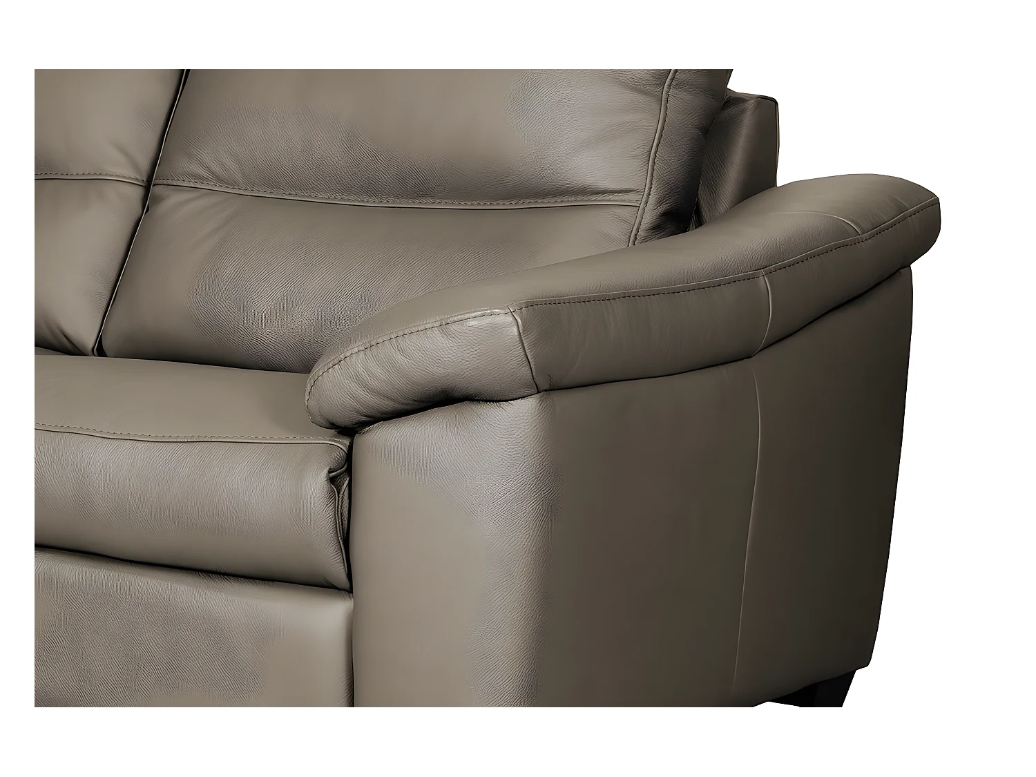 Canapé 3 places en 100% tout cuir épais italien vachette HAMBOURG, couleur taupe