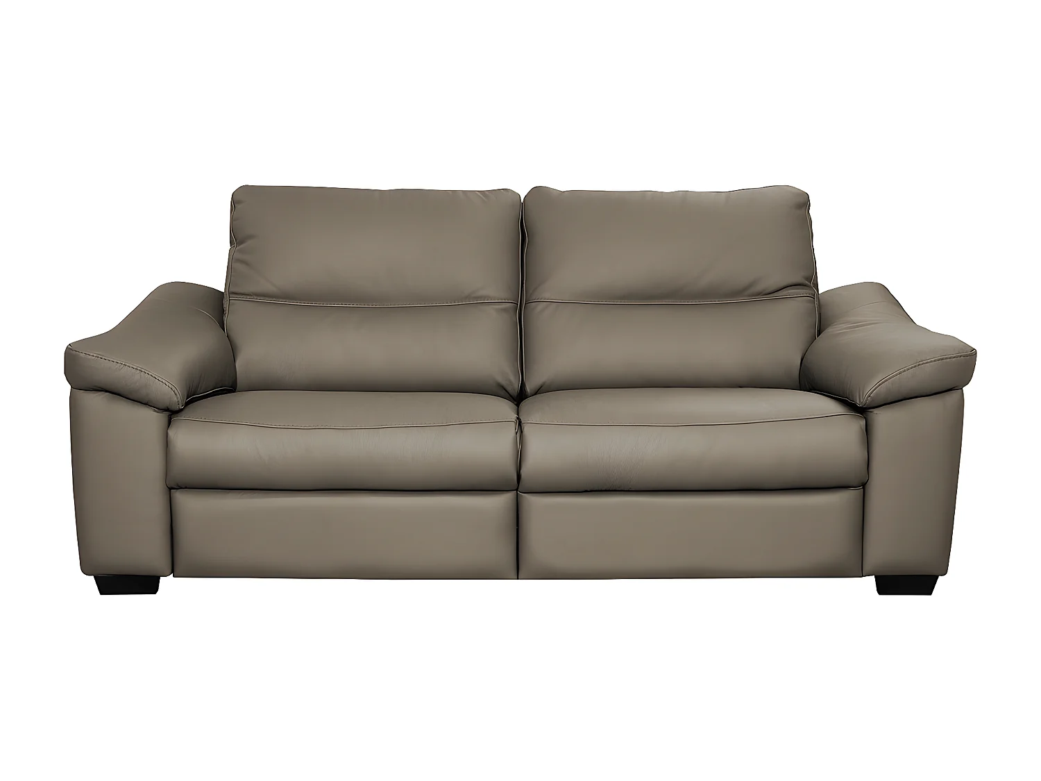 Canapé 3 places en 100% tout cuir épais italien vachette HAMBOURG, couleur taupe