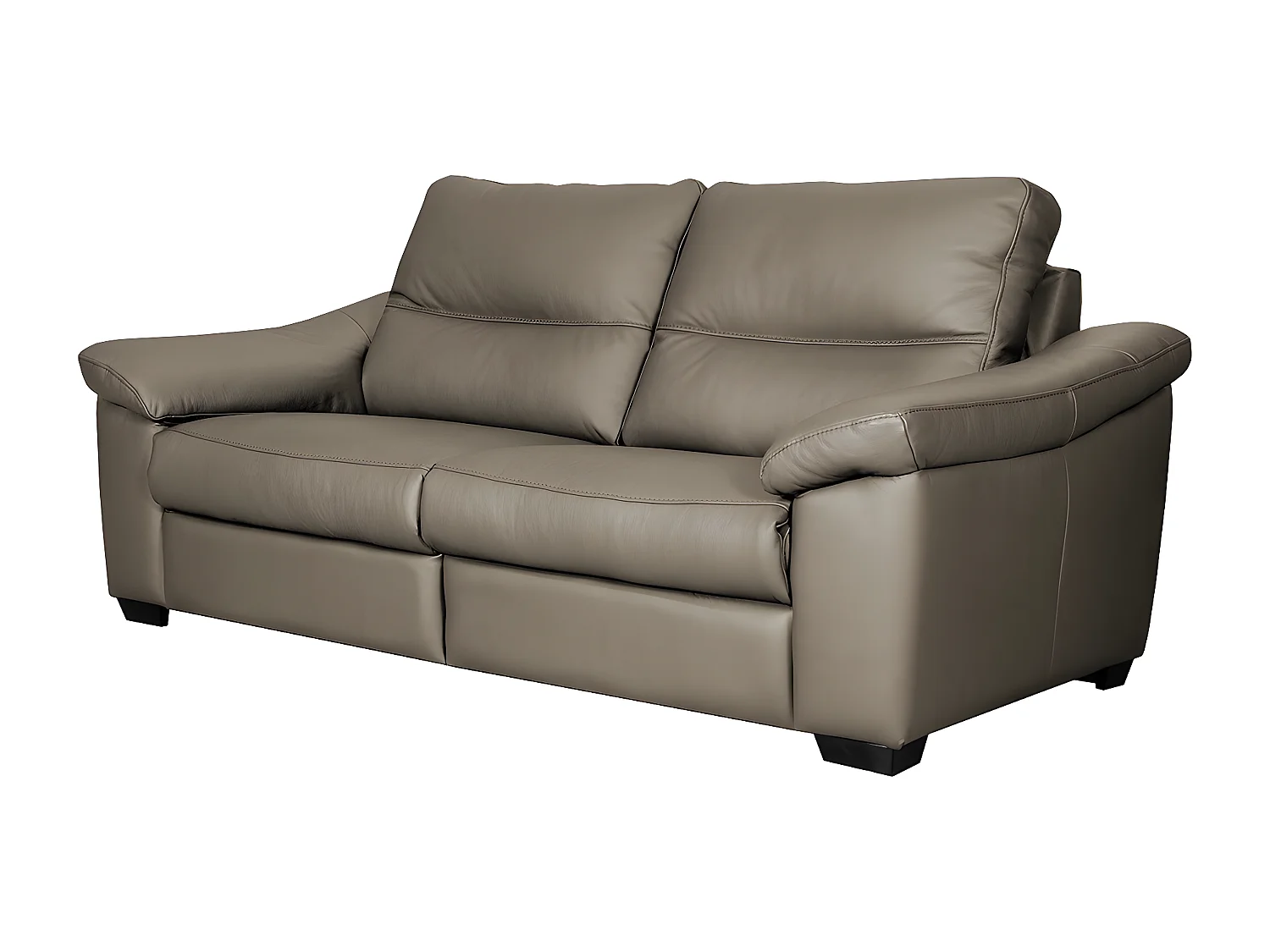 Canapé 3 places en 100% tout cuir épais italien vachette HAMBOURG, couleur taupe