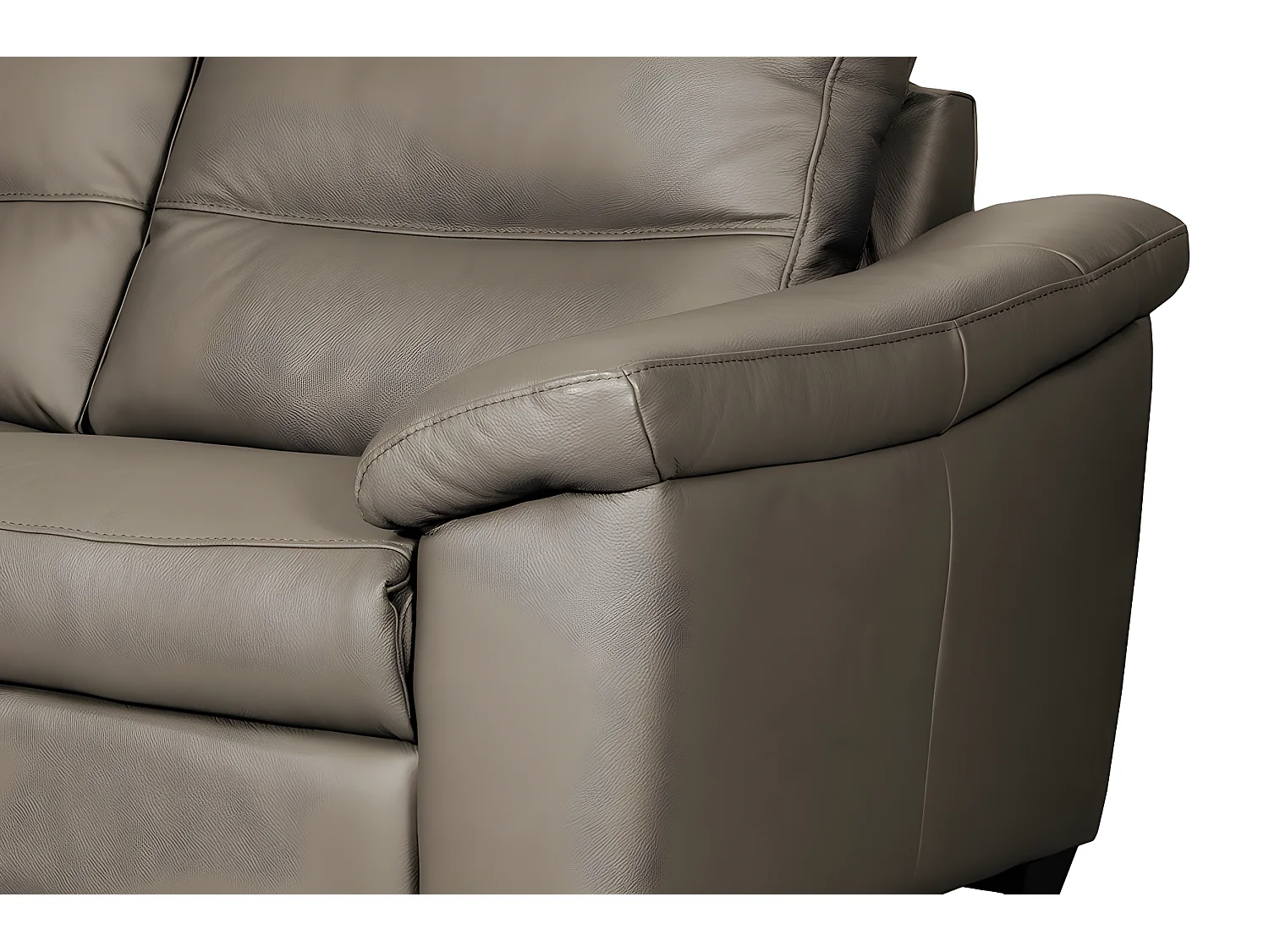 Canapé 3 places en 100% tout cuir épais italien vachette HAMBOURG, couleur taupe