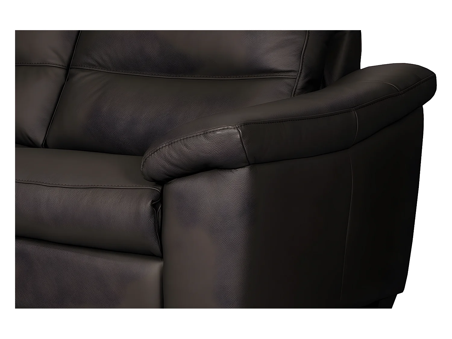 Canapé 2 places en 100% tout cuir épais italien vachette HAMBOURG, couleur chocolat