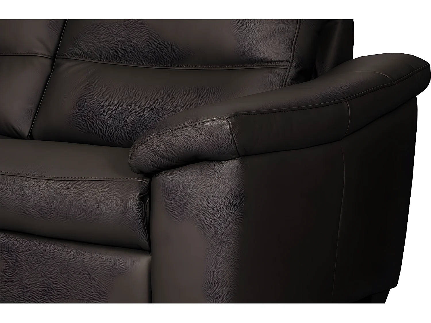 Canapé 2 places en 100% tout cuir épais italien vachette HAMBOURG, couleur chocolat