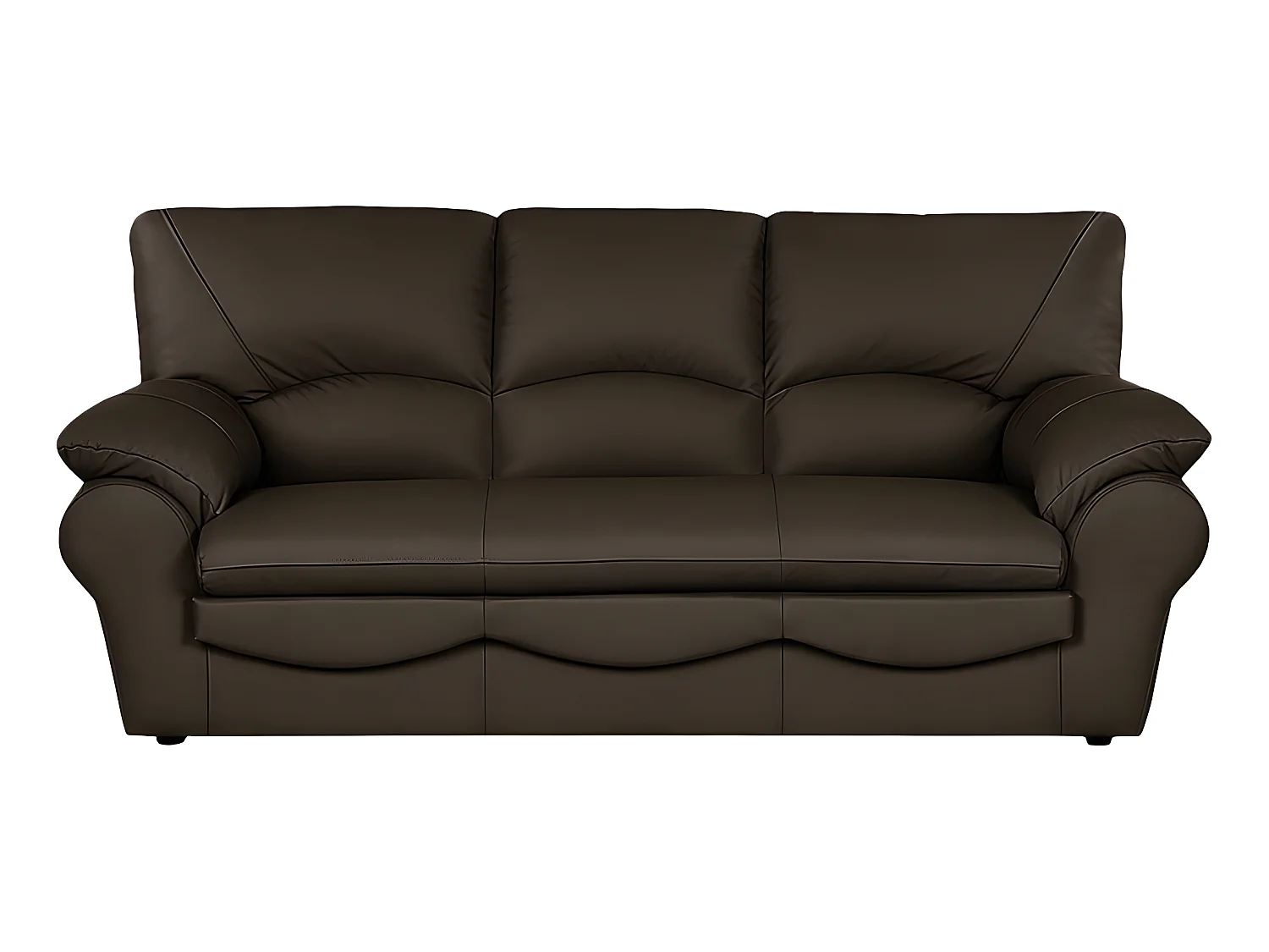 3-zitsbank van Italiaans kalfsleer OSATIS, Prestige-serie, chocoladekleur