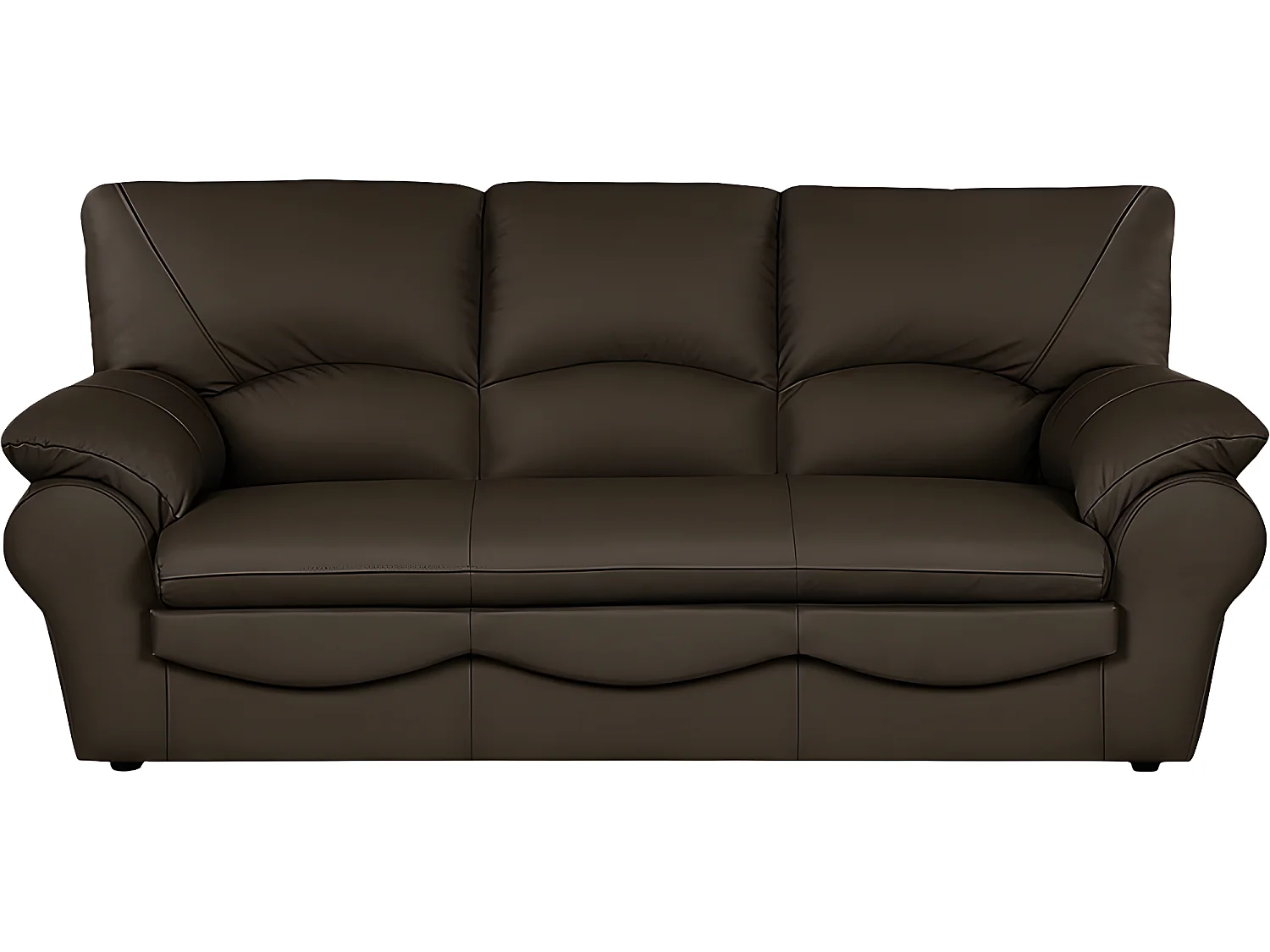 Canapé 3 places en 100% tout cuir italien vachette OSATIS, couleur chocolat