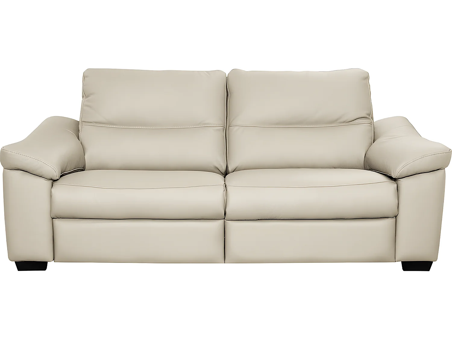 Canapé 3 places en 100% tout cuir épais italien vachette HAMBOURG, couleur ivoire