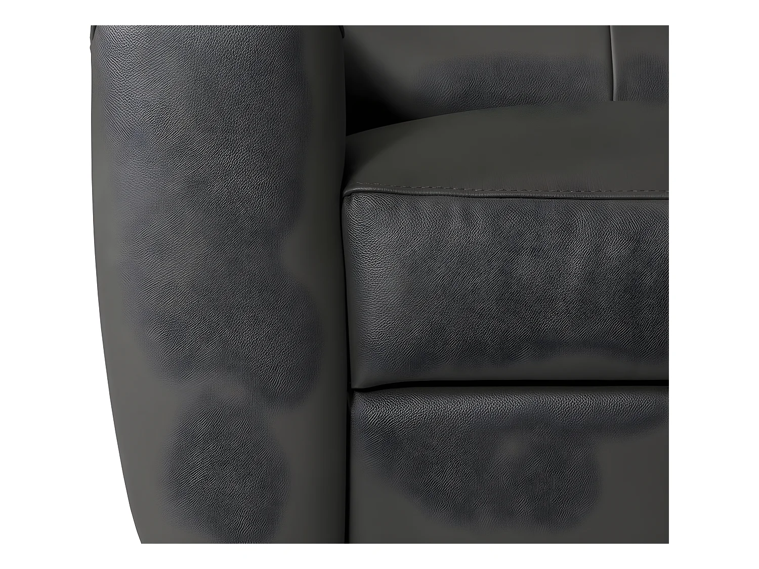 Canapé d'angle en cuir italien de luxe 5 places BOTERO, avec relax électrique, noir, angle droit