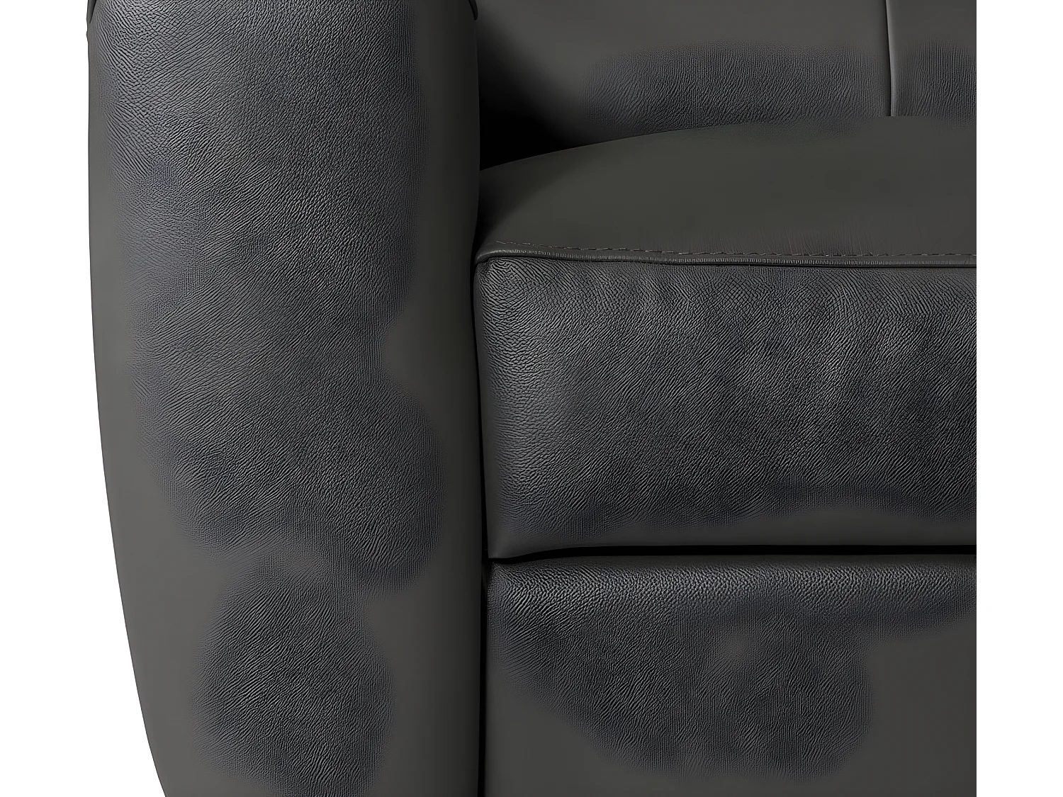 Canapé d'angle en cuir italien de luxe 5 places BOTERO, avec relax électrique, noir, angle droit