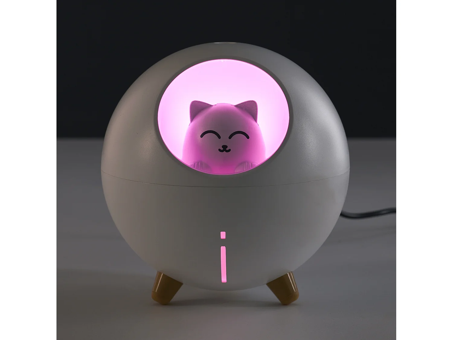 Difusor de Perfume LED Gato com Tecnologia de Ultrassom a Frio e Luz de Mudança de Cor