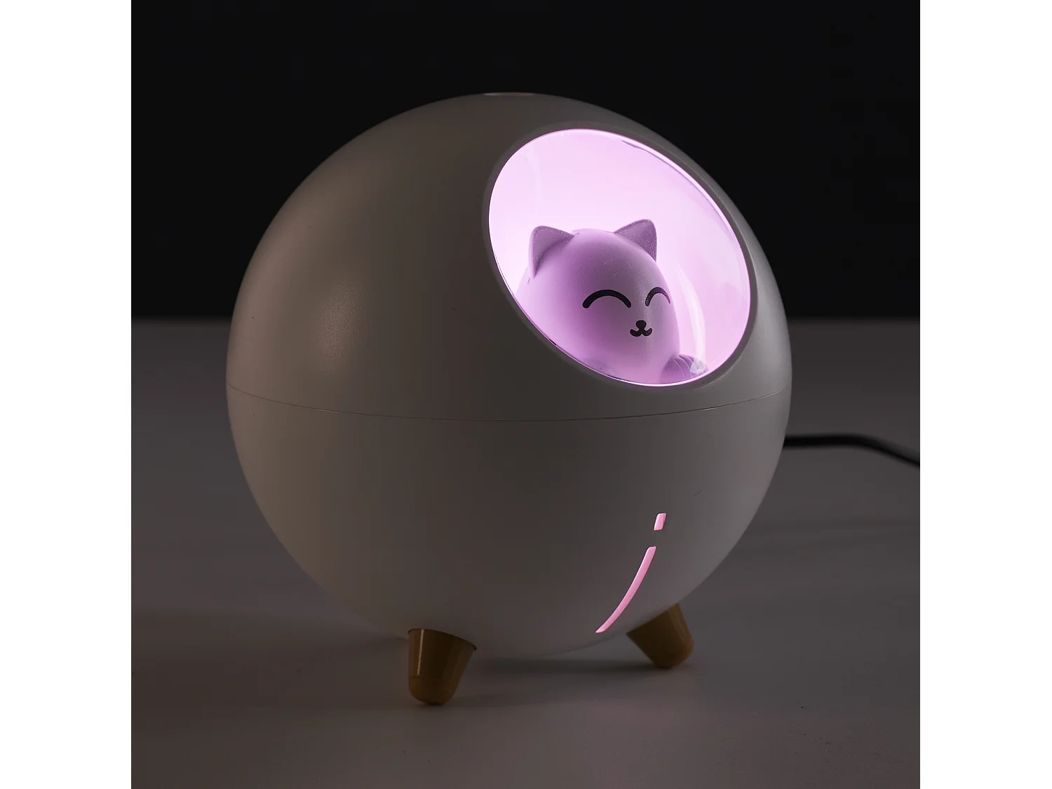 Difusor de Perfume LED Gato com Tecnologia de Ultrassom a Frio e Luz de Mudança de Cor