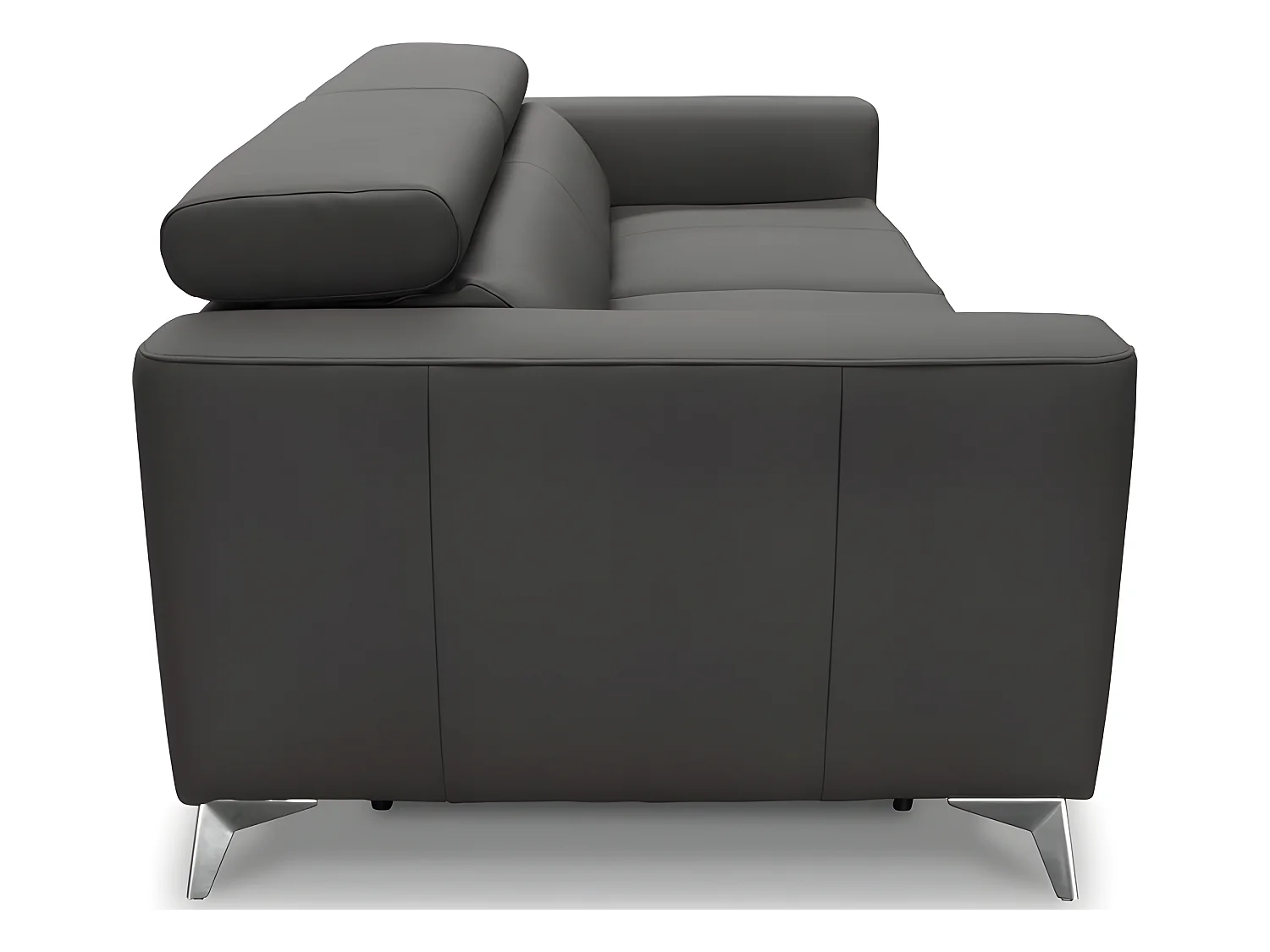 Canapé 3 places convertible en cuir italien de luxe MOVIDA, gris foncé