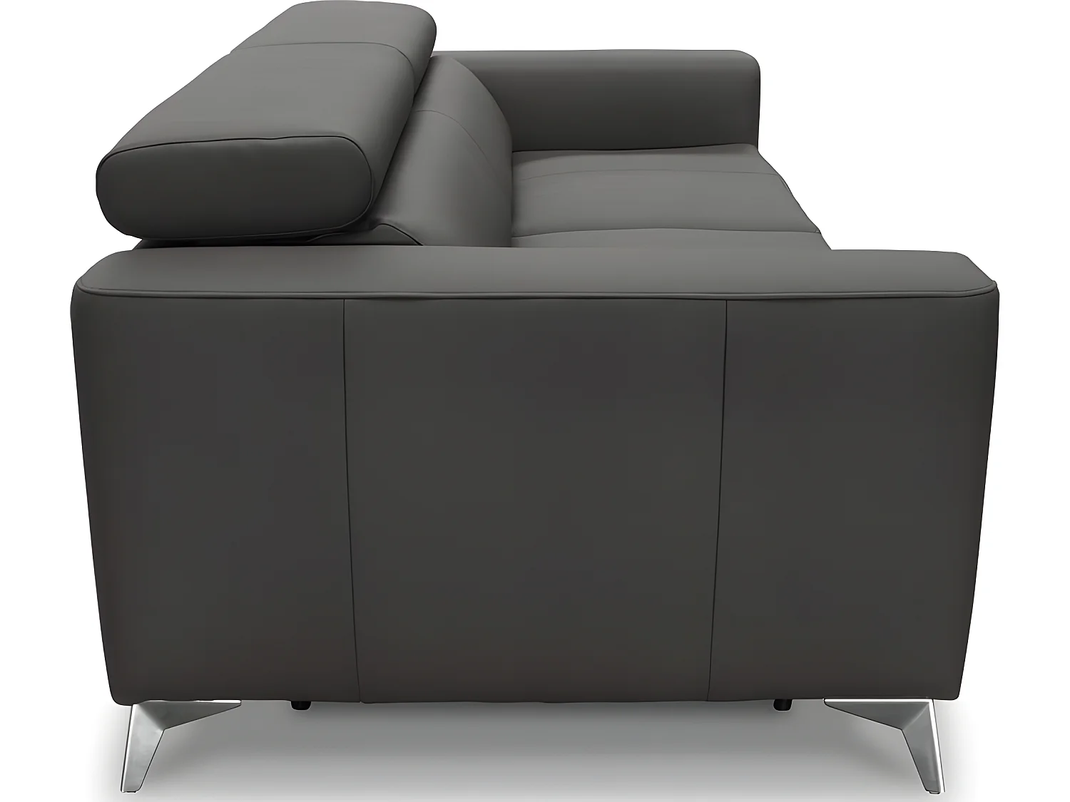 Canapé 3 places convertible en cuir italien de luxe MOVIDA, gris foncé