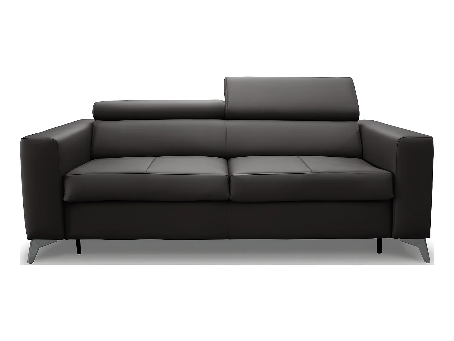 Luxe Italiaanse leren slaapbank MOVIDA, zwart
