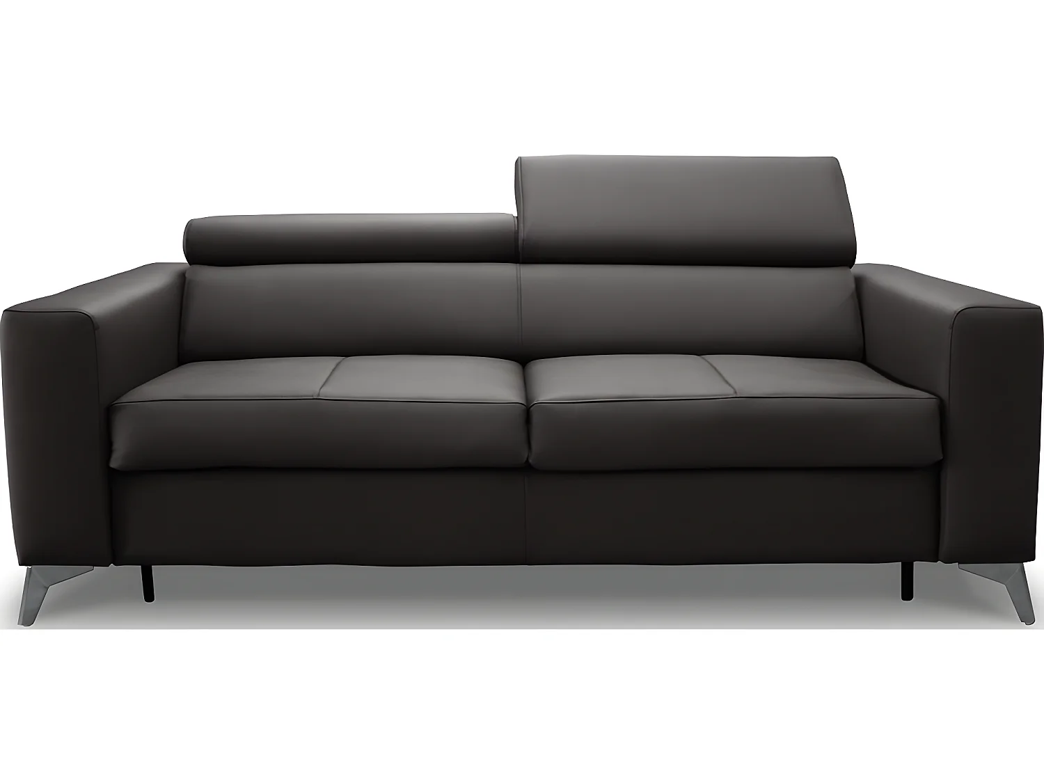 Canapé 3 places convertible en cuir italien de luxe MOVIDA, noir