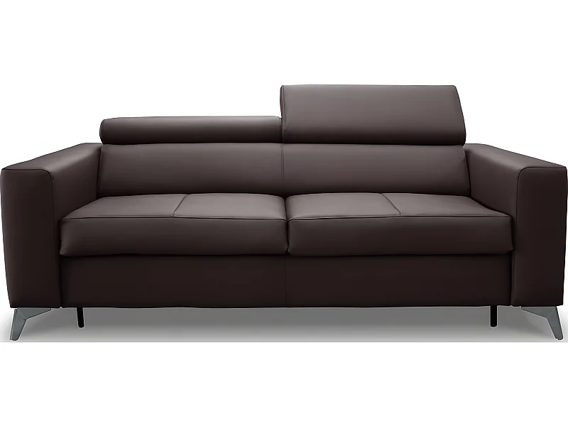 Canapé 3 places convertible en cuir italien de luxe MOVIDA, chocolat