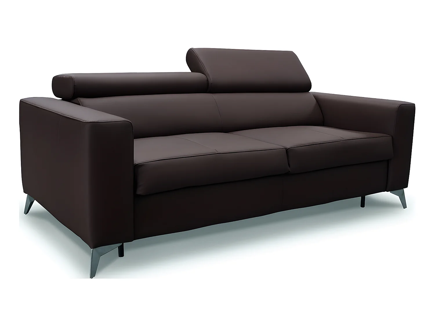 Luxe Italiaanse leren slaapbank MOVIDA, chocolade