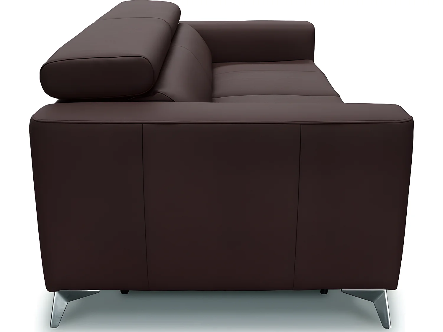 Canapé 3 places convertible en cuir italien de luxe MOVIDA, chocolat