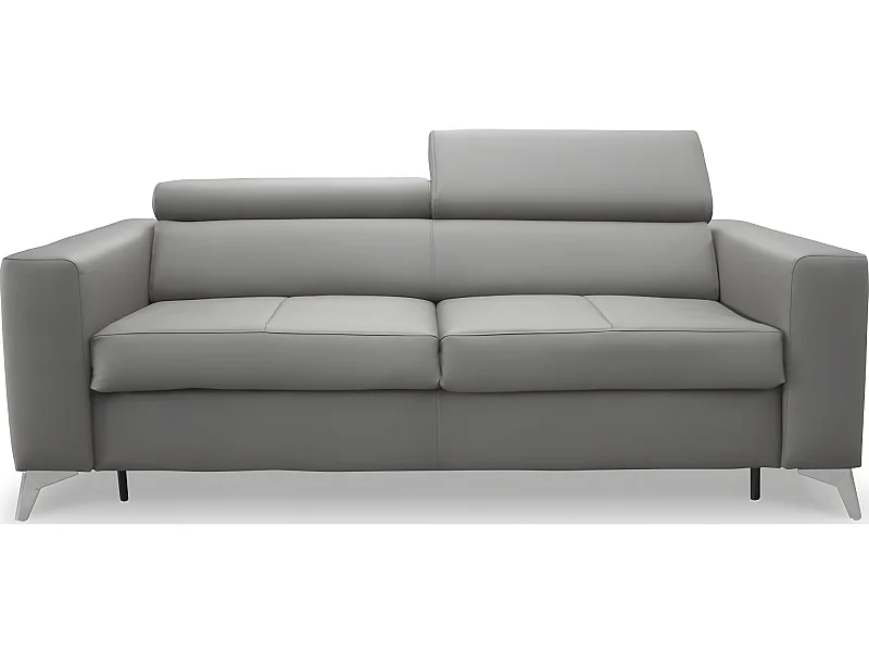 Canapé 3 places convertible en cuir italien de luxe MOVIDA, gris clair