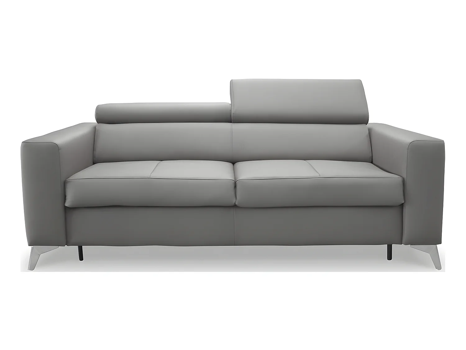 Luxe Italiaanse leren slaapbank MOVIDA, lichtgrijs