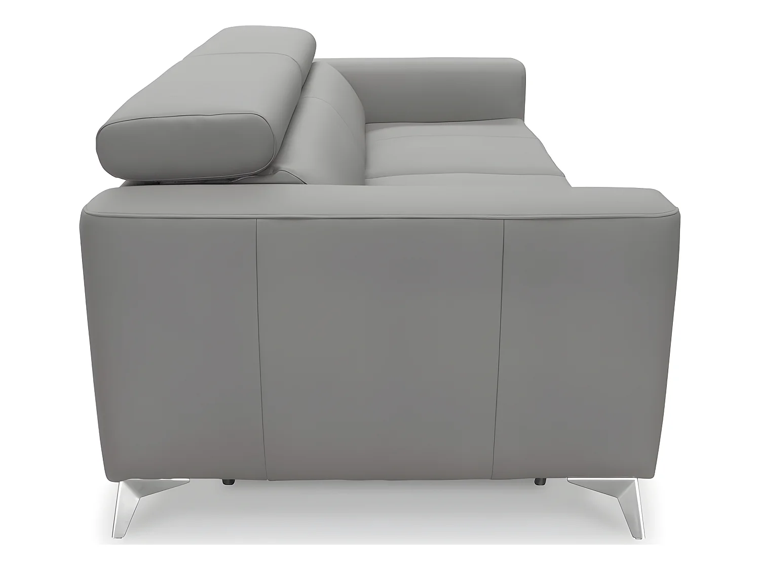 Luxe Italiaanse leren slaapbank MOVIDA, lichtgrijs