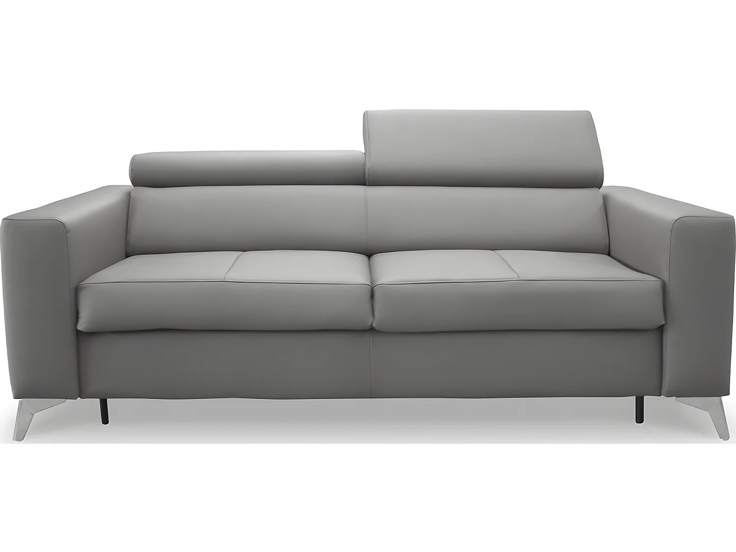 Canapé 3 places convertible en cuir italien de luxe MOVIDA, gris clair