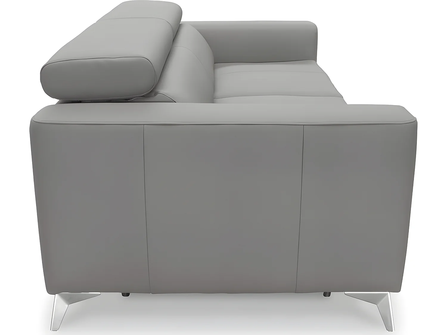 Canapé 3 places convertible en cuir italien de luxe MOVIDA, gris clair