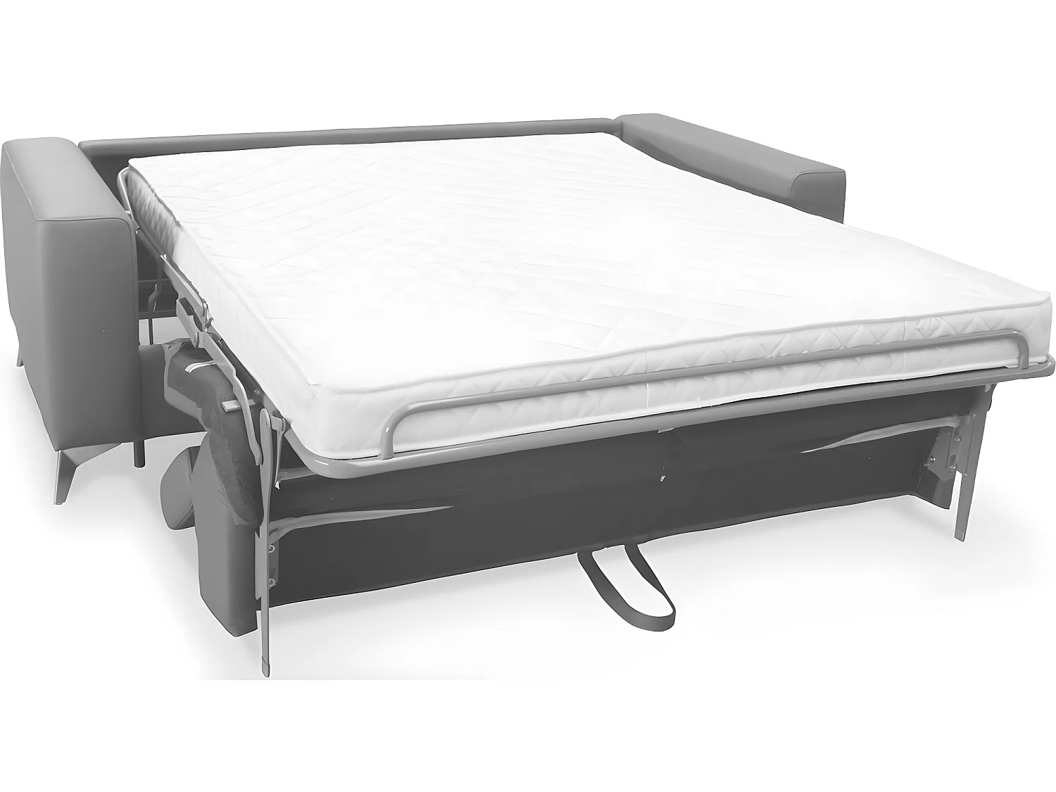 Canapé 3 places convertible en cuir italien de luxe MOVIDA, gris clair