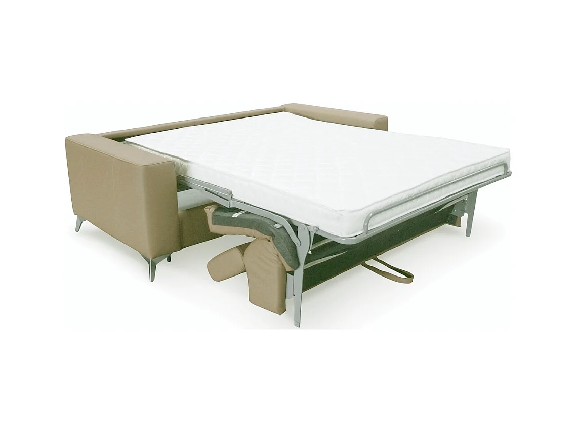 Canapé 3 places convertible en cuir italien de luxe MOVIDA, beige