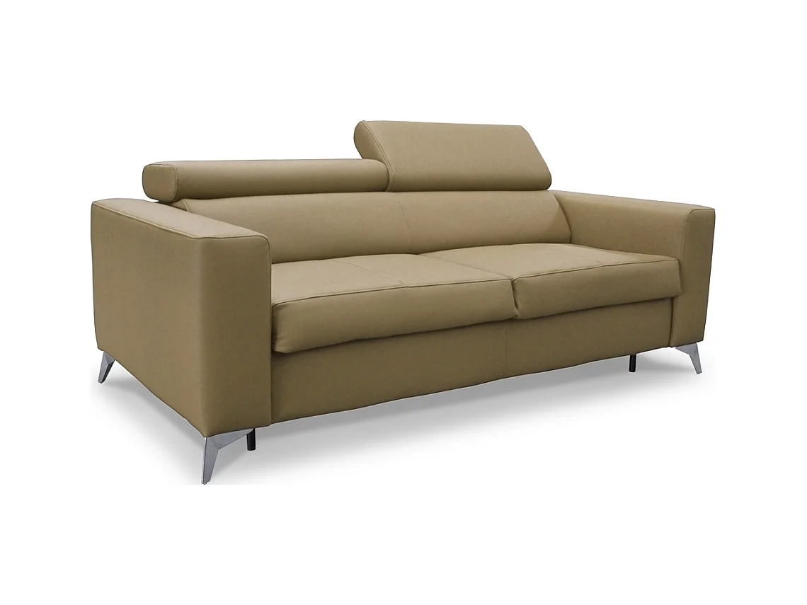 Canapé 3 places convertible en cuir italien de luxe MOVIDA, beige