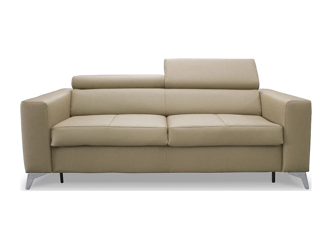 Canapé 3 places convertible en cuir italien de luxe MOVIDA, beige