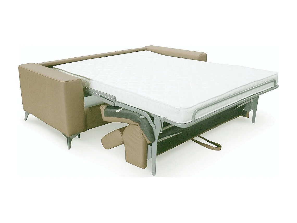 Canapé 3 places convertible en cuir italien de luxe MOVIDA, beige