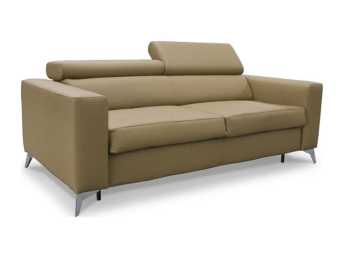 Canapé 3 places convertible en cuir italien de luxe MOVIDA, beige