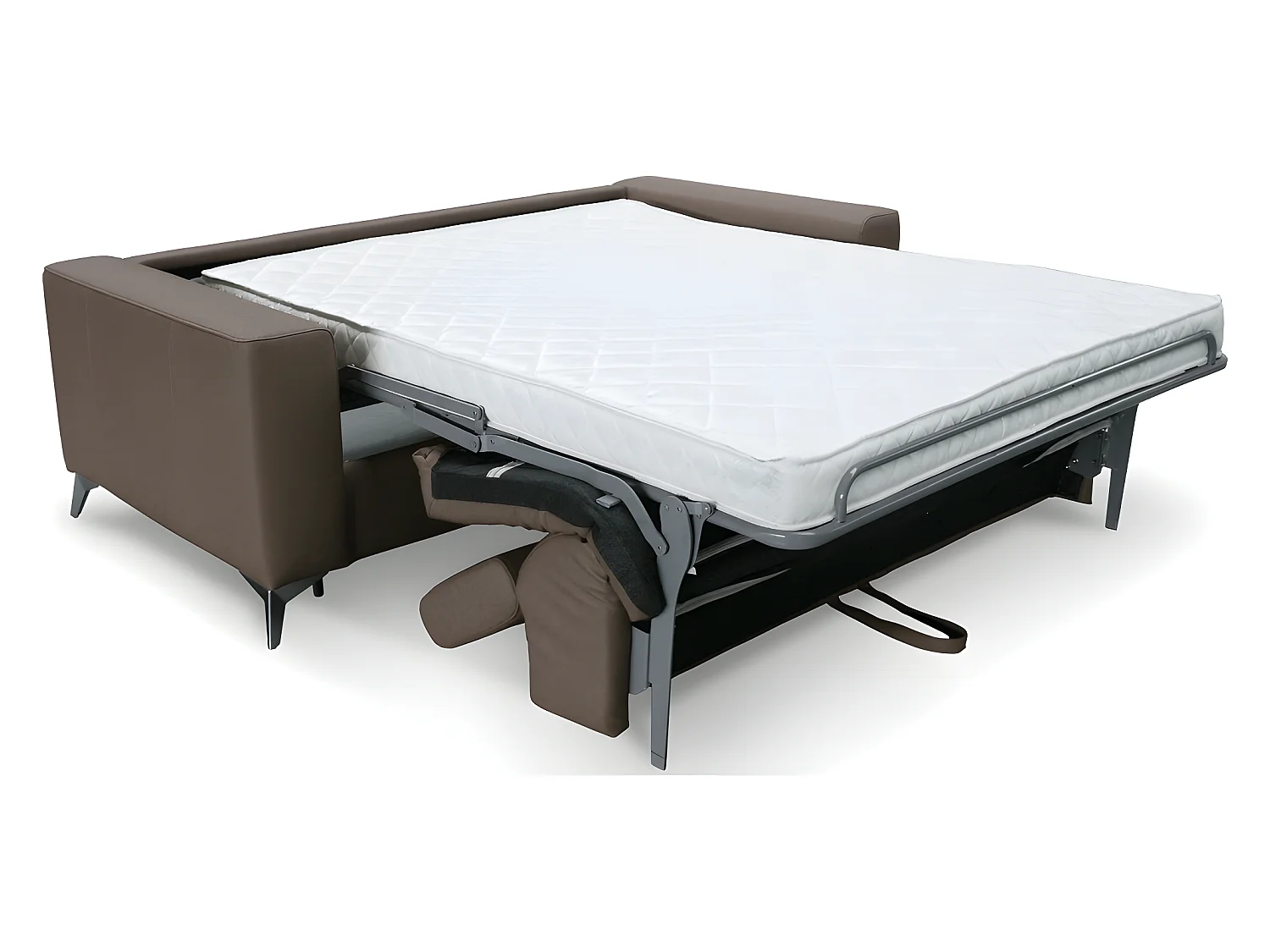 Canapé 3 places convertible en cuir italien de luxe MOVIDA, taupe