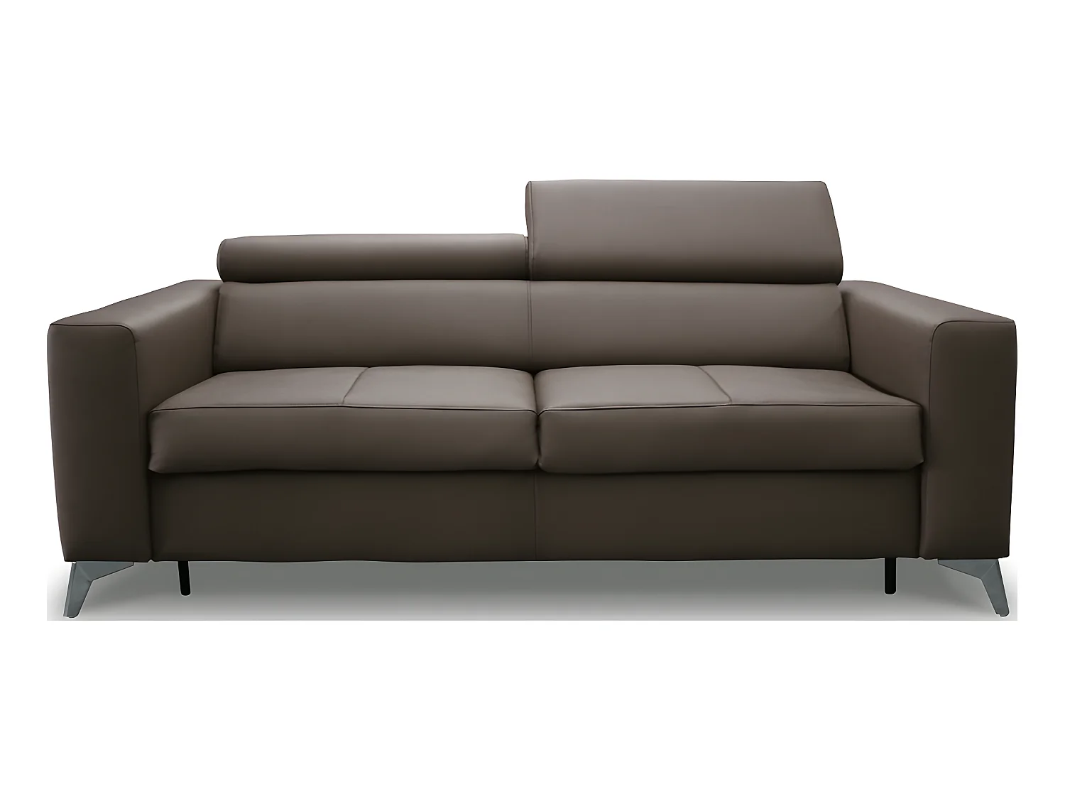Luxe Italiaanse leren slaapbank MOVIDA, taupe - Dagelijks gebruik, verstelbare hoofdsteun, Europese fabricage