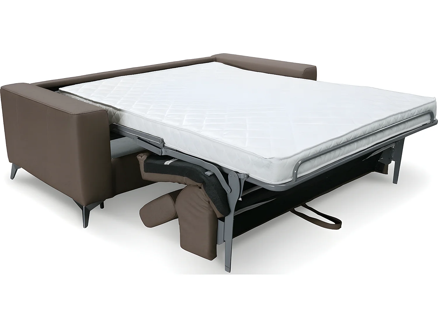 Canapé 3 places convertible en cuir italien de luxe MOVIDA, taupe