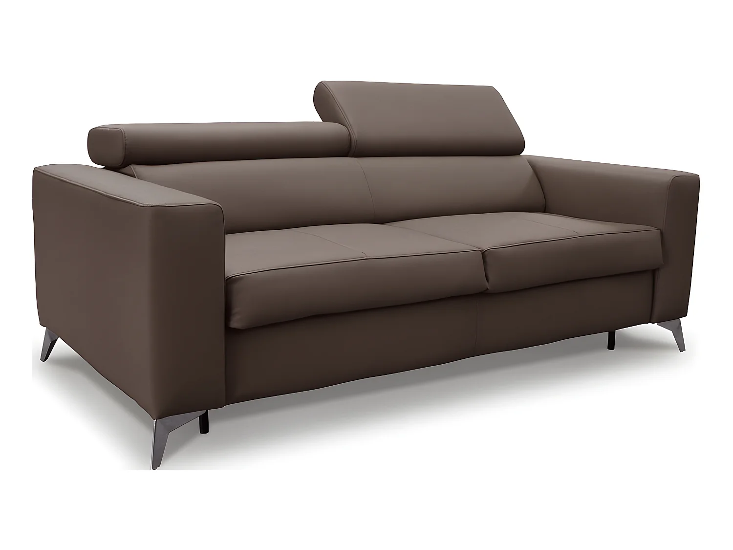 Canapé 3 places convertible en cuir italien de luxe MOVIDA, taupe