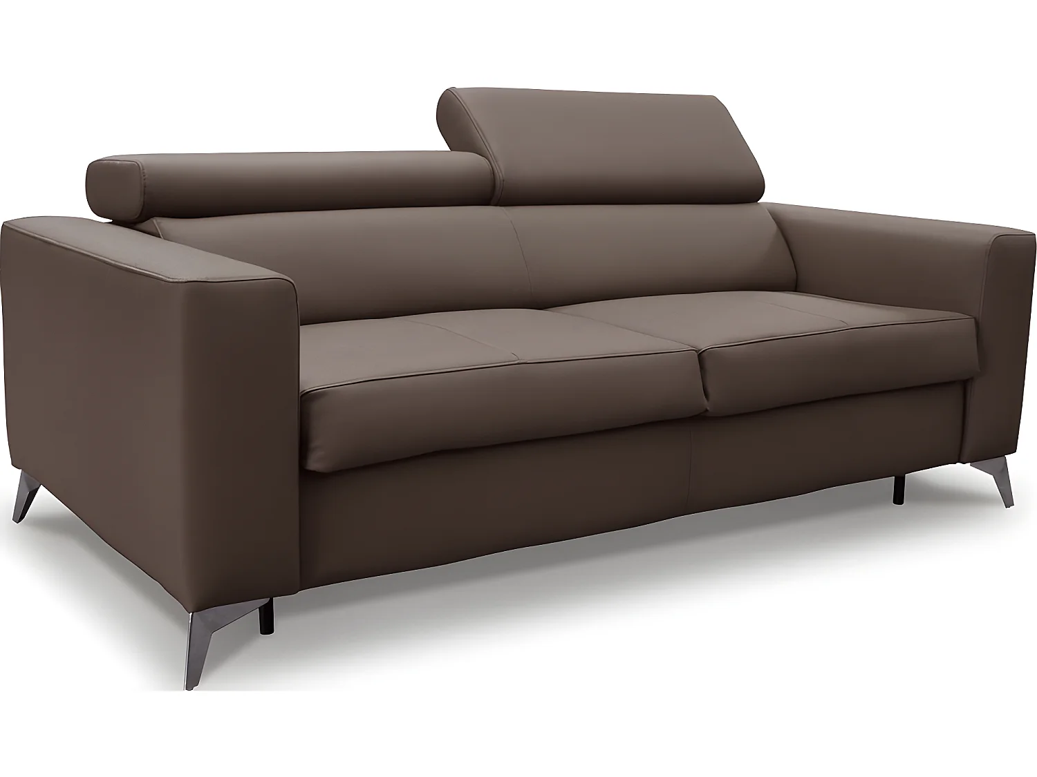 Canapé 3 places convertible en cuir italien de luxe MOVIDA, taupe