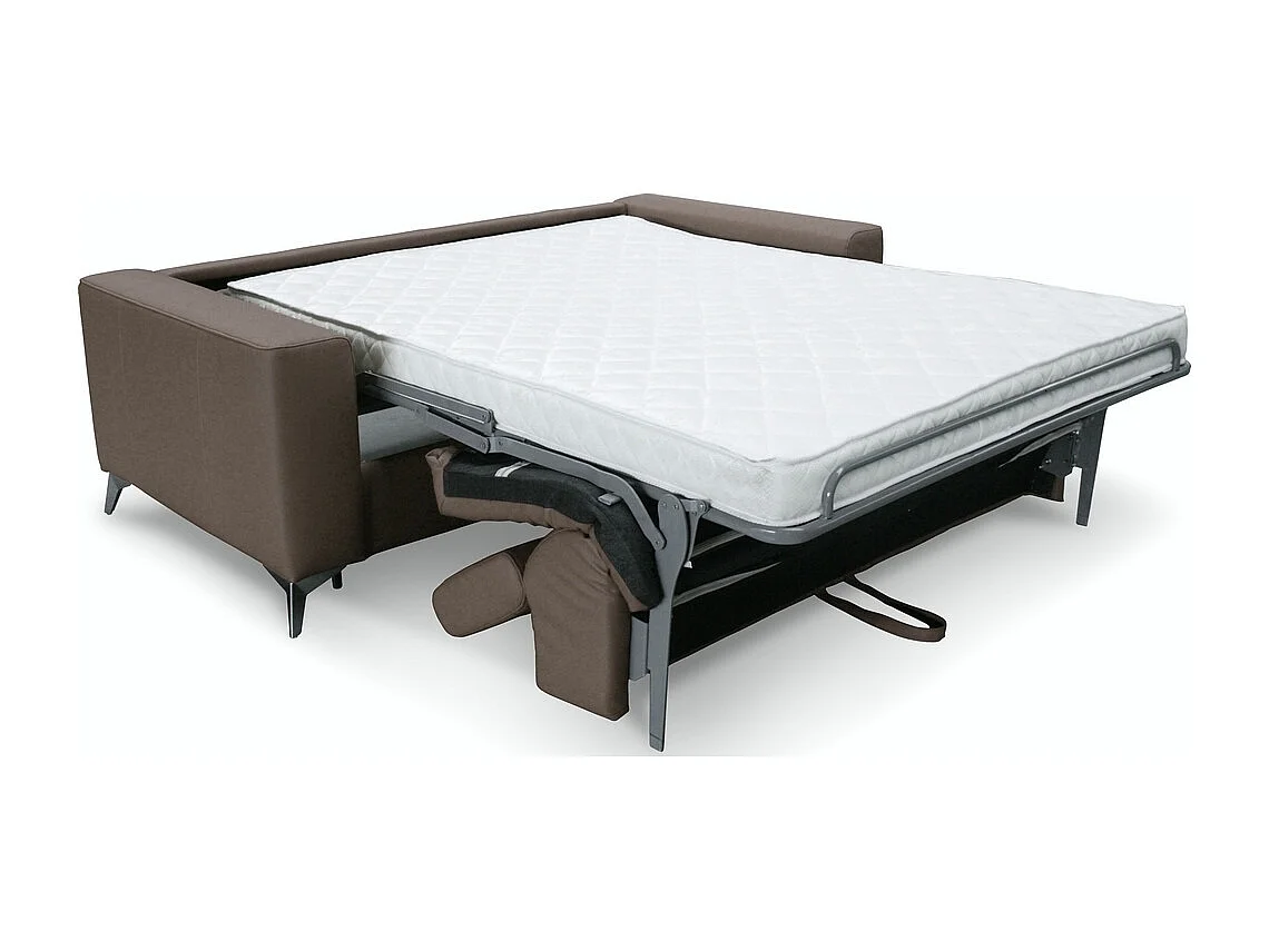 Canapé 3 places convertible en cuir italien de luxe MOVIDA, taupe