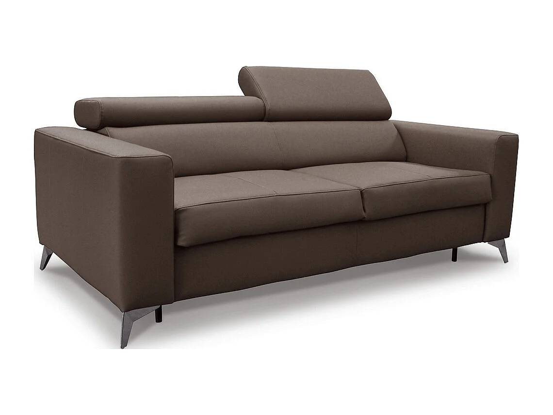 Canapé 3 places convertible en cuir italien de luxe MOVIDA, taupe
