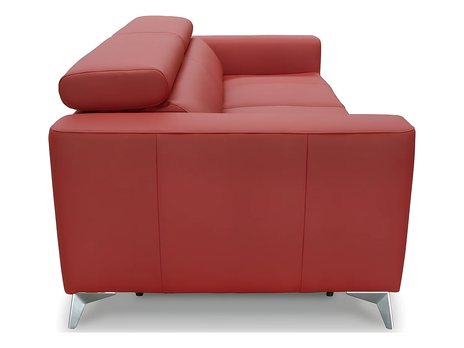 Canapé 3 places convertible en cuir italien de luxe MOVIDA, rouge foncé