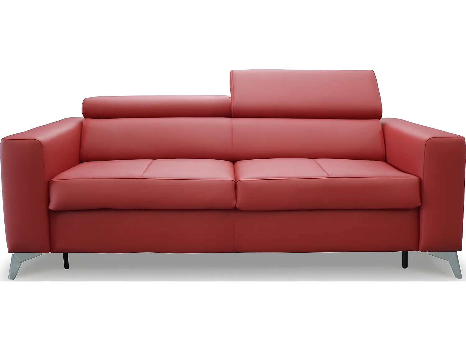 Canapé 3 places convertible en cuir italien de luxe MOVIDA, rouge foncé