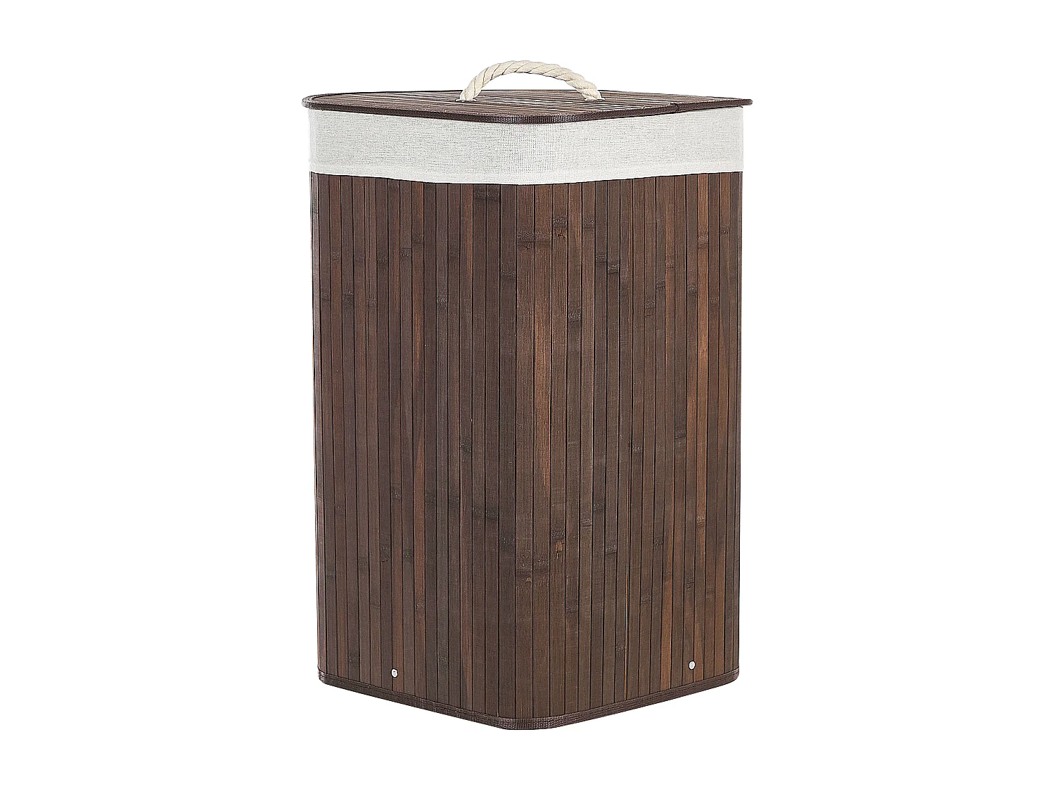 Cesto em madeira de bambu castanha escura e branca 60 cm MATARA