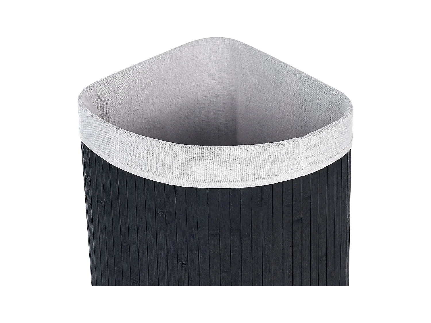 Wäschekorb Bambusholz schwarz handgemacht eckig mit Deckel Sack Matara