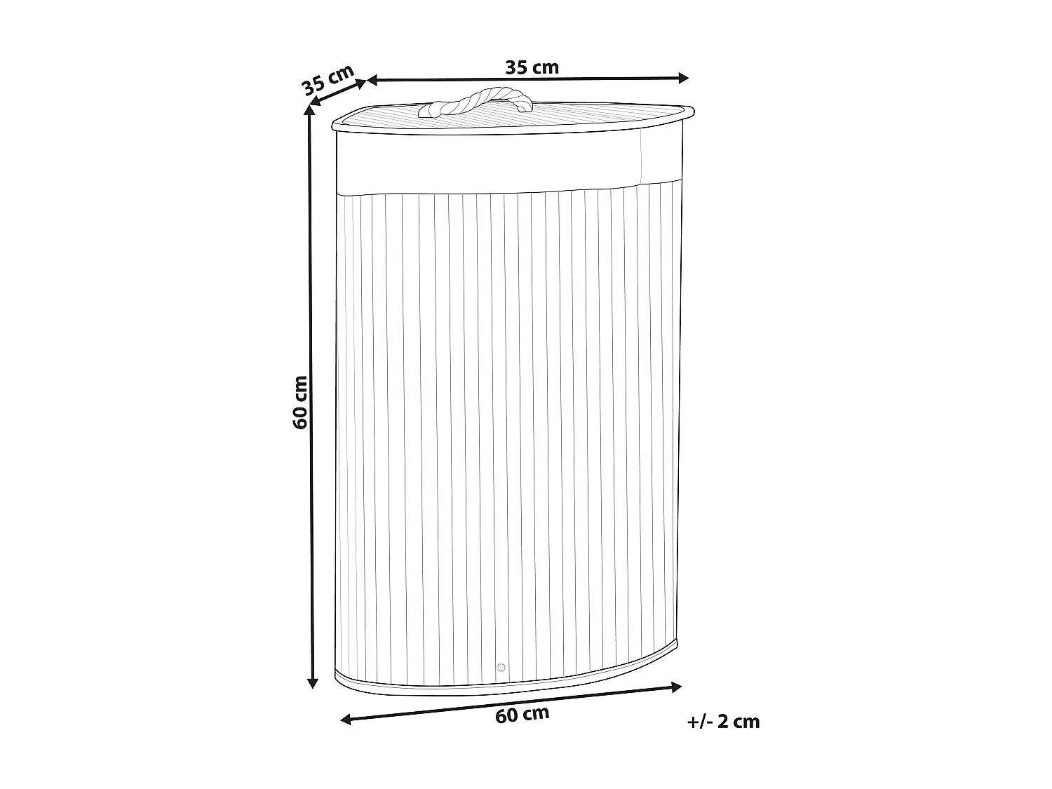 Cesta legno di bambù nero e bianco 60 cm MATARA