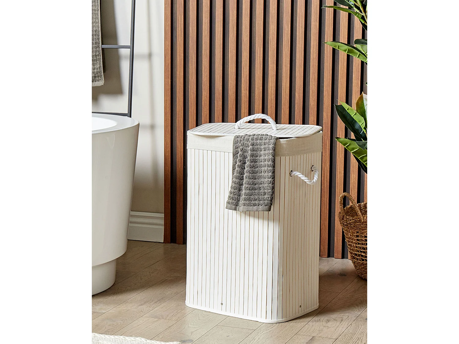 Panier KOMARI Bambou Blanc 72 L