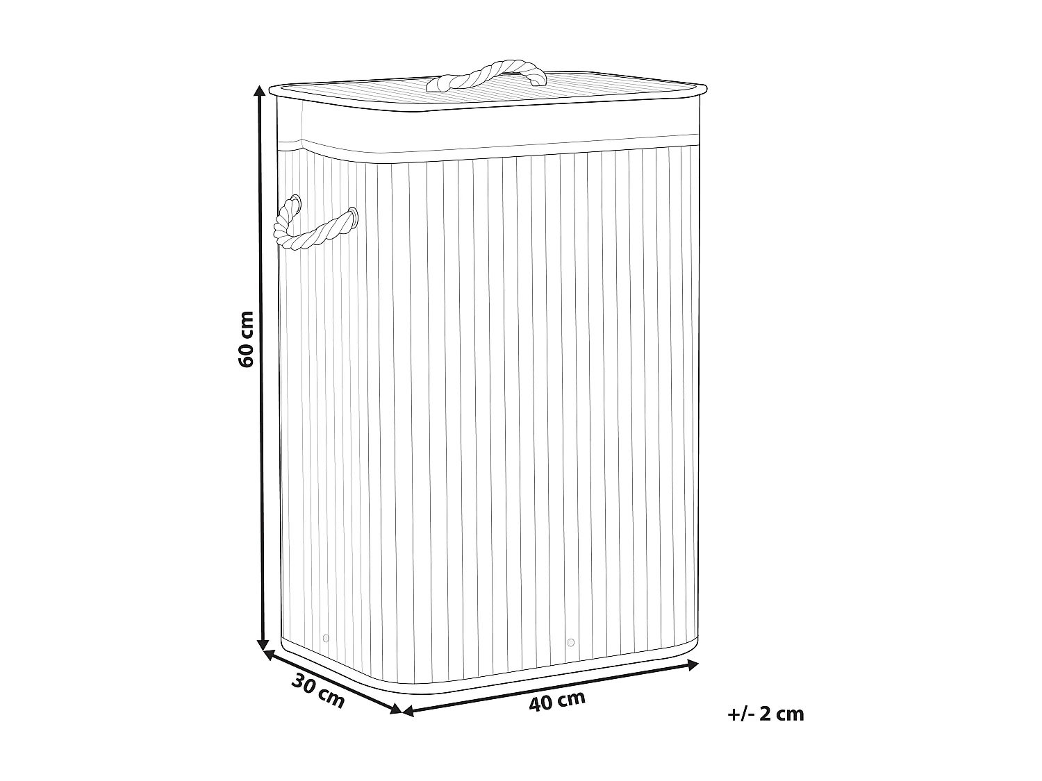 Panier KOMARI Bambou Blanc 72 L