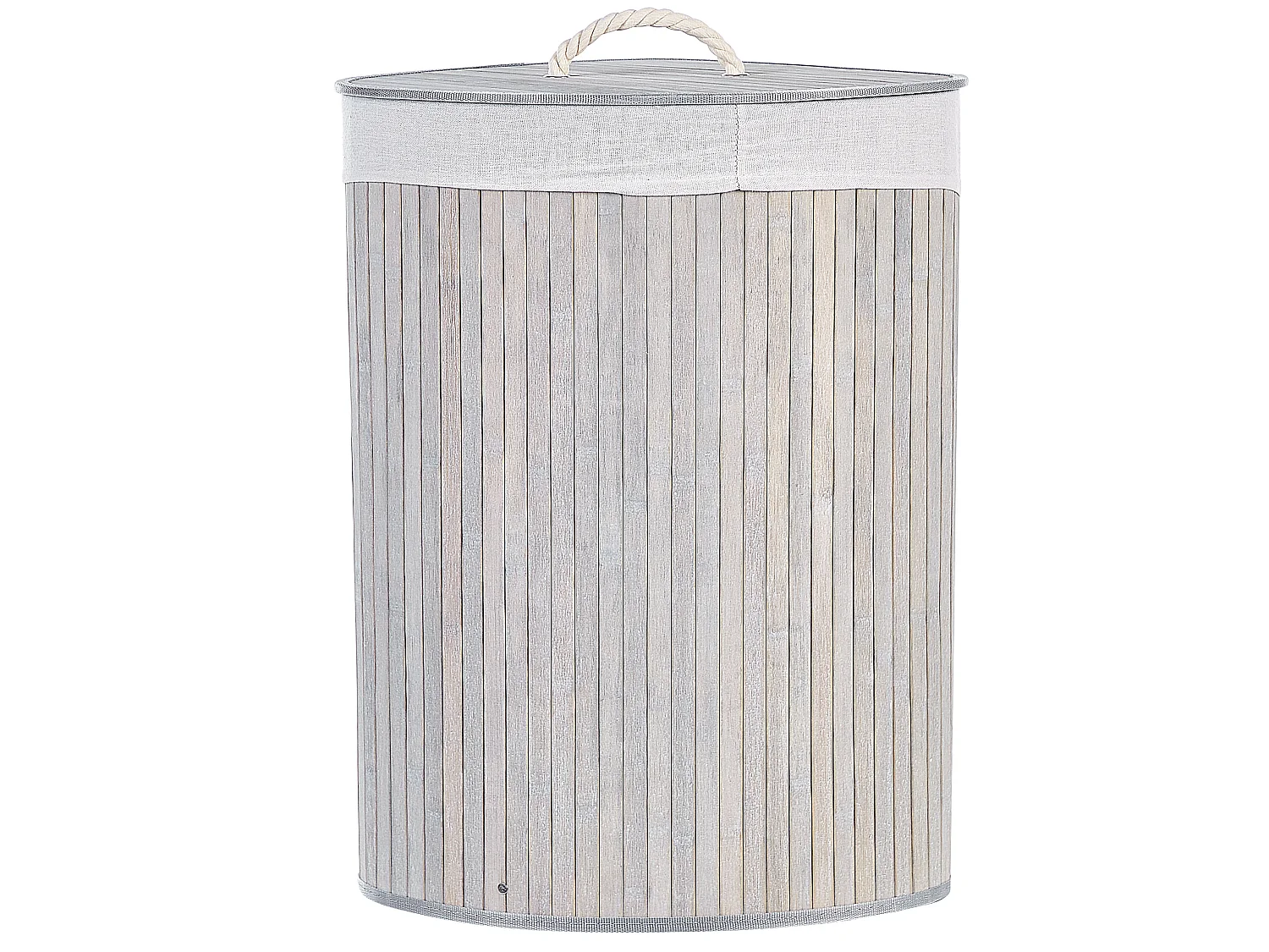 Laundry Basket MATARA Bamboo Light Grey 57 L