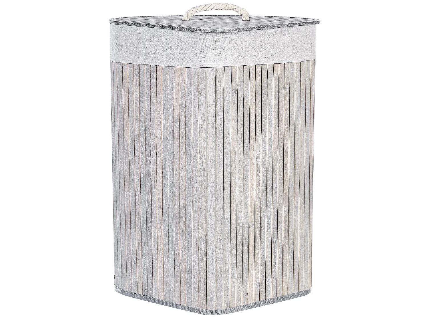 Laundry Basket MATARA Bamboo Light Grey 57 L